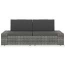 vidaXL 2 személyes szürke elemes polyrattan kanapé