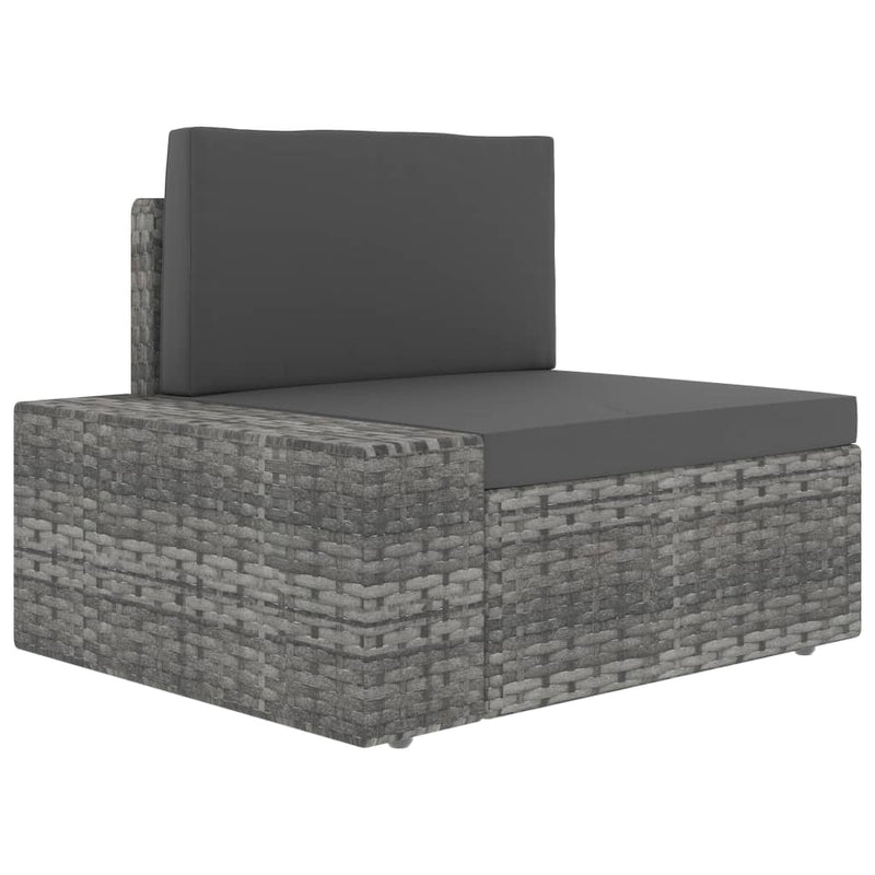 vidaXL 2 személyes szürke elemes polyrattan kanapé