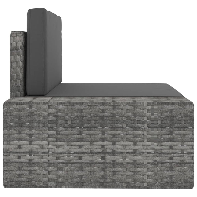 vidaXL 2 személyes szürke elemes polyrattan kanapé