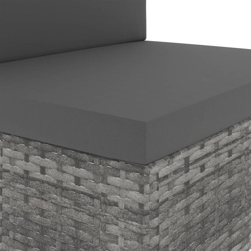 vidaXL 3 személyes szürke elemes polyrattan kanapé