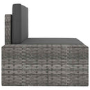 vidaXL 3 személyes szürke elemes polyrattan kanapé