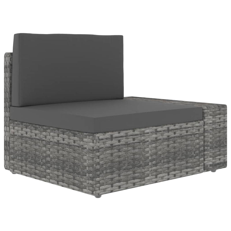 vidaXL 3 személyes szürke elemes polyrattan kanapé