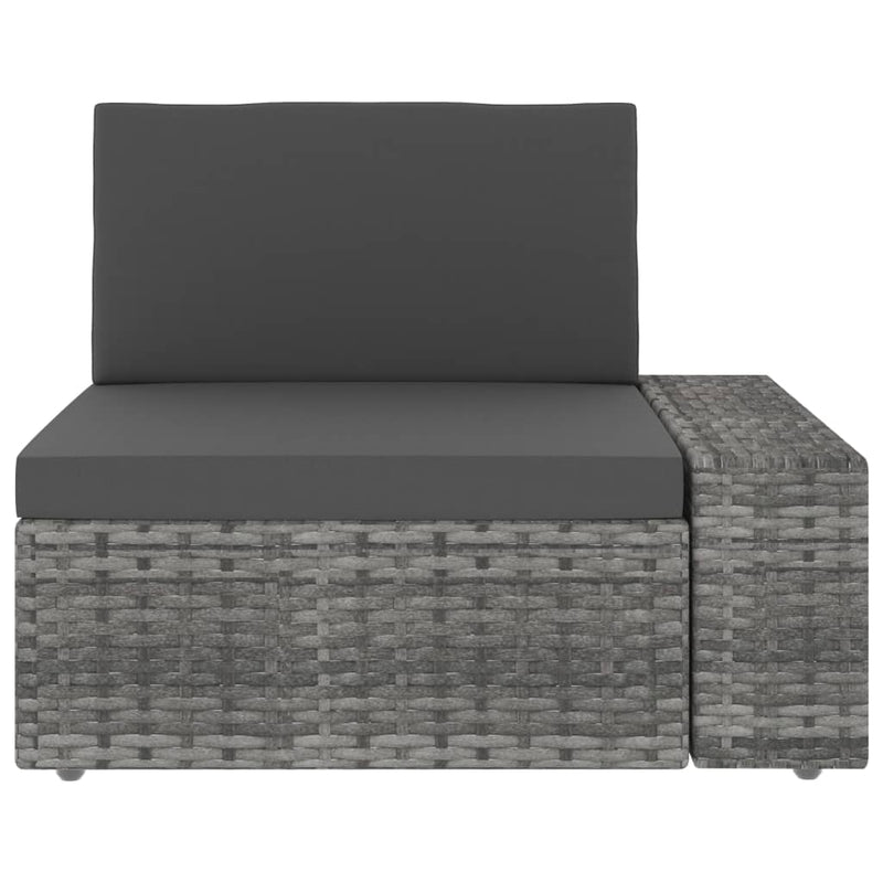 vidaXL 3 személyes szürke elemes polyrattan kanapé