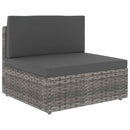vidaXL 3 személyes szürke elemes polyrattan kanapé
