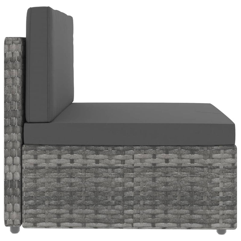 vidaXL 3 személyes szürke elemes polyrattan kanapé