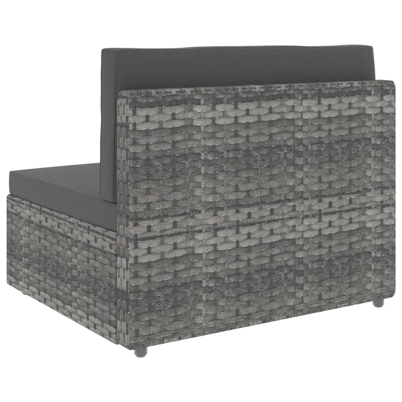 vidaXL 3 személyes szürke elemes polyrattan kanapé