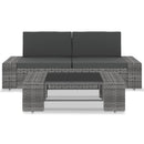 vidaXL 3 részes szürke polyrattan kerti ülőgarnitúra