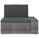 vidaXL 3 részes szürke polyrattan kerti ülőgarnitúra