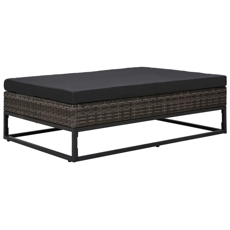 vidaXL 5 részes szürke polyrattan kerti bútorszett párnákkal