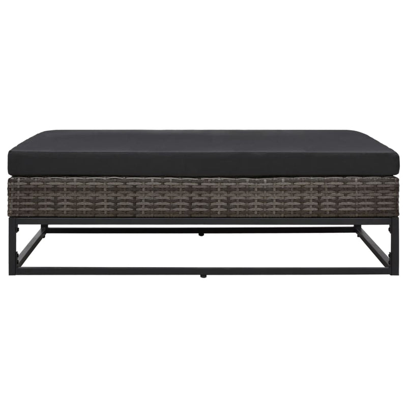 vidaXL 5 részes szürke polyrattan kerti bútorszett párnákkal