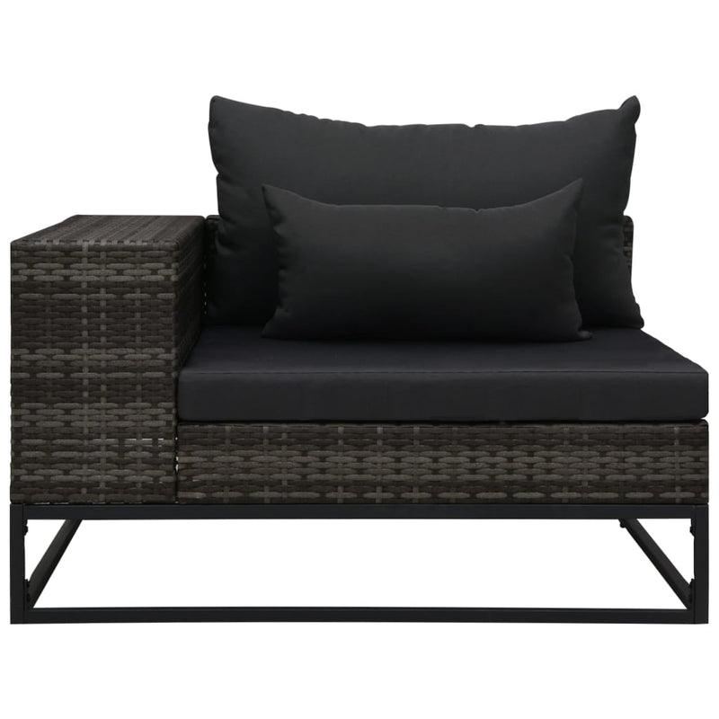 vidaXL 5 részes szürke polyrattan kerti bútorszett párnákkal