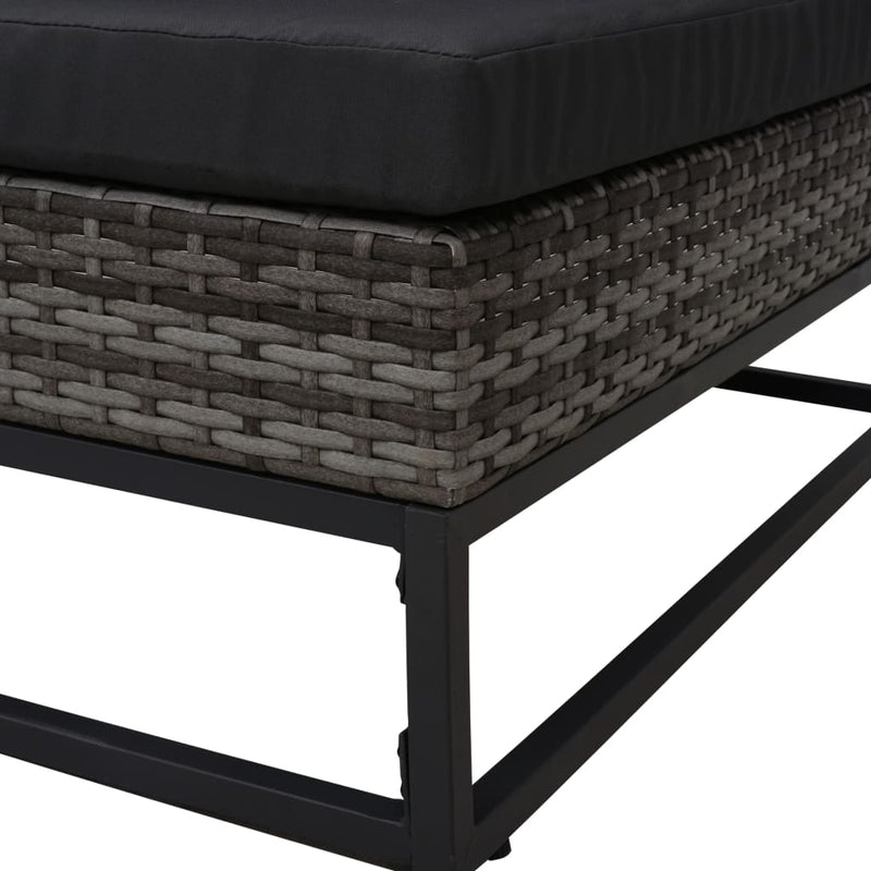 vidaXL 5 részes szürke polyrattan kerti bútorszett párnákkal