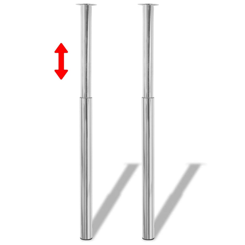 vidaXL 4 db krómszínű teleszkópos asztalláb 710 mm - 1100 mm