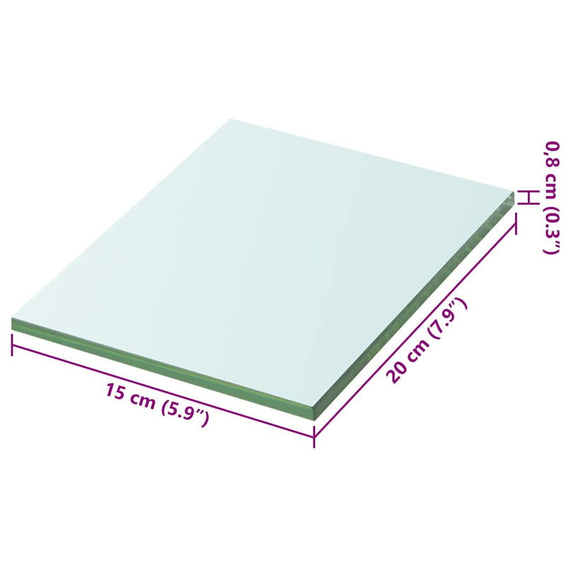 vidaXL 2 db átlátszó üveg paneles polc 20 x 15 cm