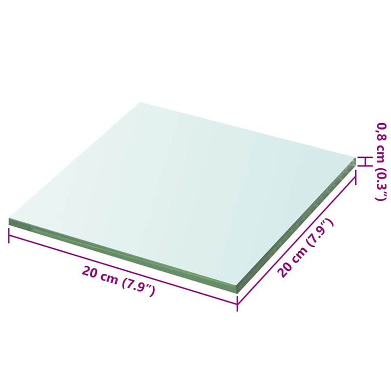 vidaXL 2 db átlátszó üveg paneles polc 20 x 20 cm