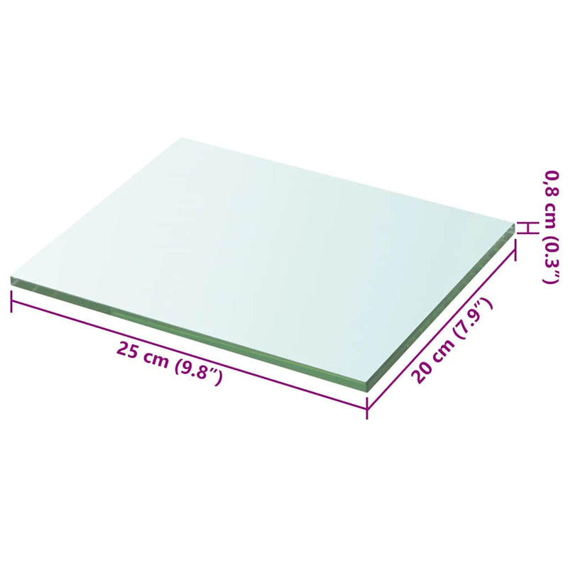 vidaXL 2 db átlátszó üveg paneles polc 20 x 25 cm