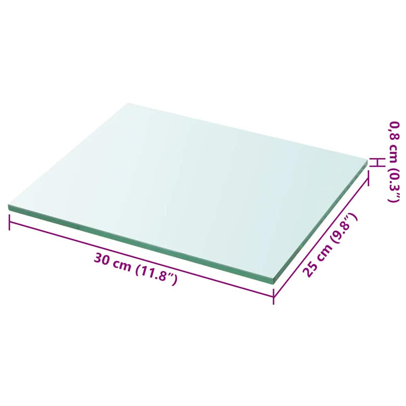 vidaXL 2 db átlátszó üveg paneles polc 30 x 25 cm
