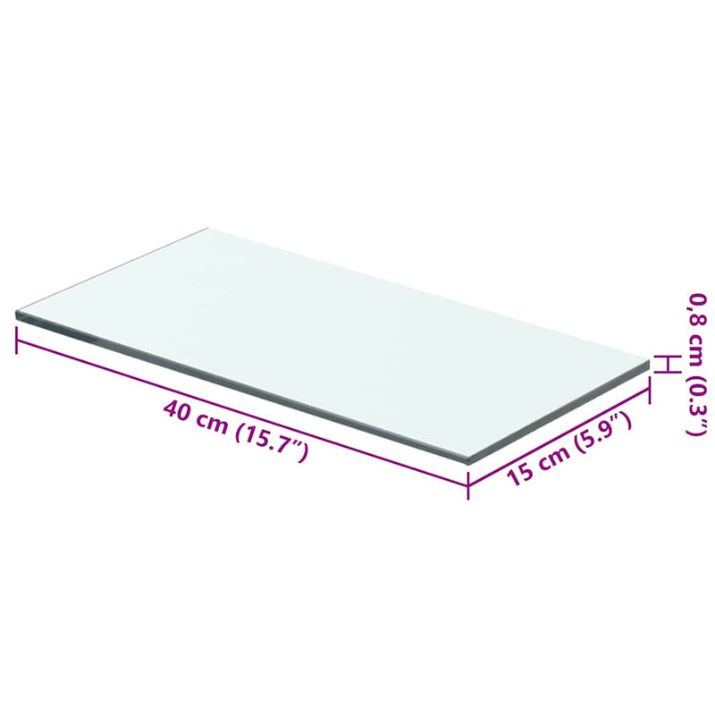 vidaXL 2 db átlátszó üveg paneles polc 40 x 15 cm