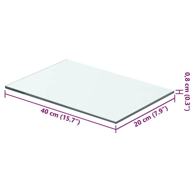 vidaXL 2 db átlátszó üveg paneles polc 40 x 20 cm