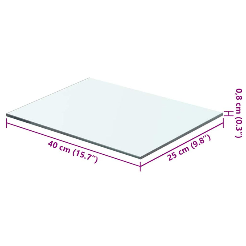 vidaXL 2 db átlátszó üveg paneles polc 40 x 25 cm