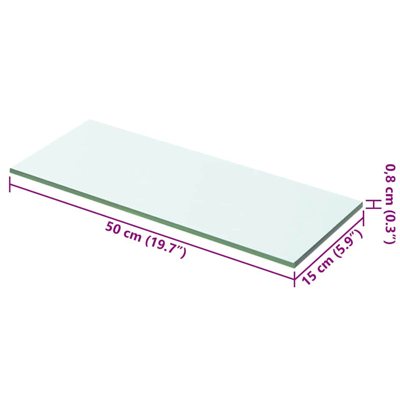 vidaXL 2 db átlátszó üveg paneles polc 50 x 15 cm