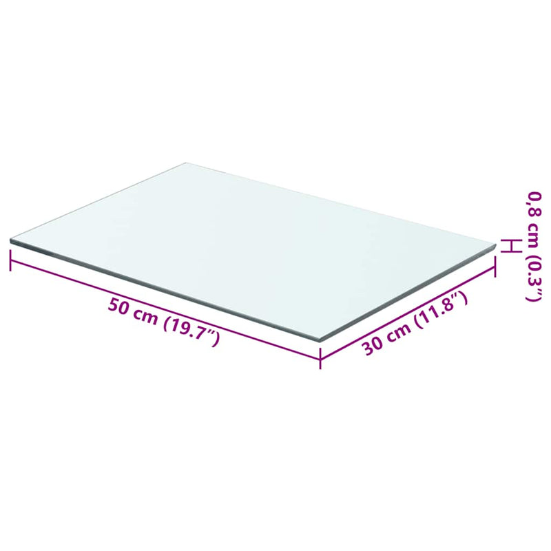 vidaXL 2 db átlátszó üveg paneles polc 50 x 30 cm