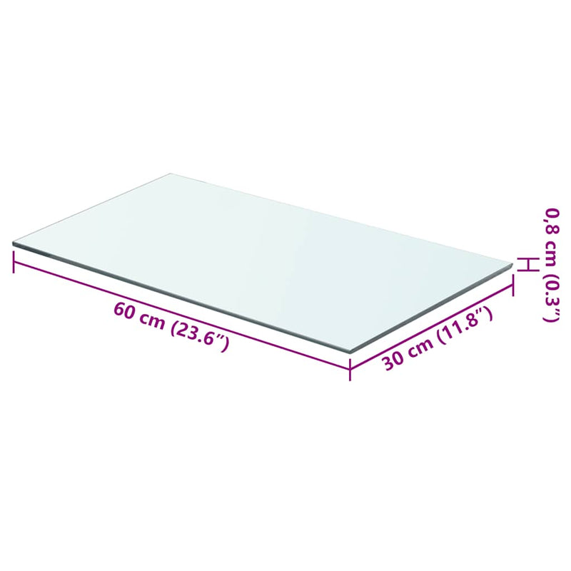 vidaXL 2 db átlátszó üveg paneles polc 60 x 30 cm