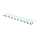 vidaXL 2 db átlátszó üveg paneles polc 80 x 15 cm
