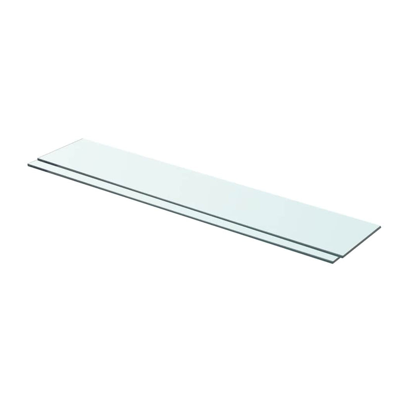 vidaXL 2 db átlátszó üveg paneles polc 80 x 15 cm
