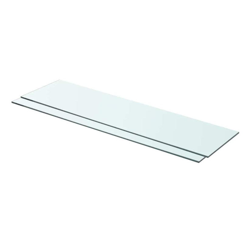 vidaXL 2 db átlátszó üveg paneles polc 80 x 20 cm