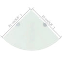 vidaXL 2 db fehér üveg sarokpolc krómtartóval 25 x 25 cm