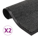 vidaXL 2 db antracitszürke négyszögletes szennyfogó szőnyeg 40 x 60 cm