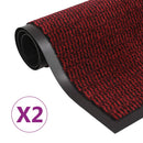 vidaXL 2 db piros négyszögletes bolyhos szennyfogó szőnyeg 90 x 150 cm