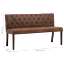 vidaXL barna művelúr pad 148,5 cm