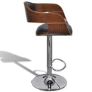 3052716 vidaXL Bar Stools 2 pcs Black Bent Wood and Faux Leather (2x241053)