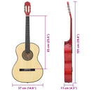 vidaXL klasszikus hársfa gitár kezdőknek 4/4 39"