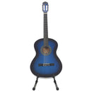 vidaXL 12 darabos kék klasszikus gitár kezdőkészlet 4/4 39"