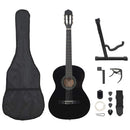 vidaXL 12 darabos fekete klasszikus gitár kezdőkészlet 4/4 39"