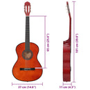 vidaXL klasszikus hársfa gitár kezdőknek 4/4 39"