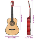 vidaXL 8 részes klasszikus gitárszett kezdőknek 3/4 36"