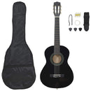 vidaXL 8 darabos fekete klasszikus gitár kezdőkészlet 1/2 34"
