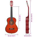 vidaXL 8 darabos klasszikus gitár kezdőkészlet 1/2 34"