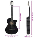 vidaXL fekete 6 húros klasszikus western cutaway gitár ekvalizerrel