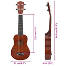 vidaXL természetes soprano ukulele készlet táskával gyerekeknek 21"