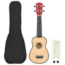 vidaXL természetes soprano ukulele készlet táskával gyerekeknek 21"