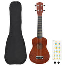 vidaXL természetes soprano ukulele készlet táskával gyerekeknek 23"