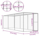 vidaXL horganyzott acél macskaketrec 4,5 x 1,5 x 1,5 m
