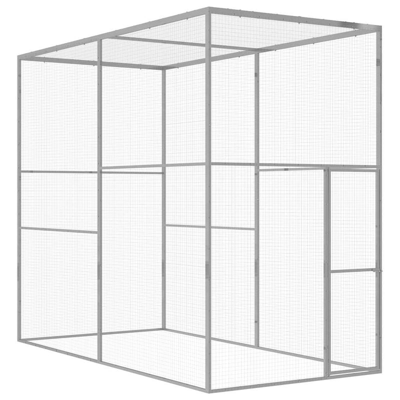 vidaXL horganyzott acél macskaketrec 3 x 1,5 x 2,5 m