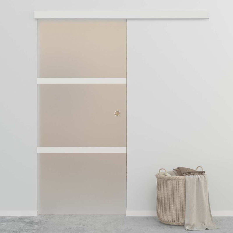 vidaXL ezüstszínű ESG üveg és alumínium tolóajtó 90 x 212 cm