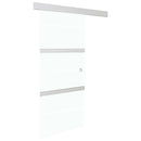 vidaXL ezüst ESG üveg és alumínium tolóajtó puha ütközőkkel 76x205 cm